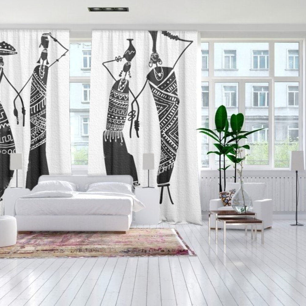 Cotton curtains linen living room, bawełniane zasłony do salonu