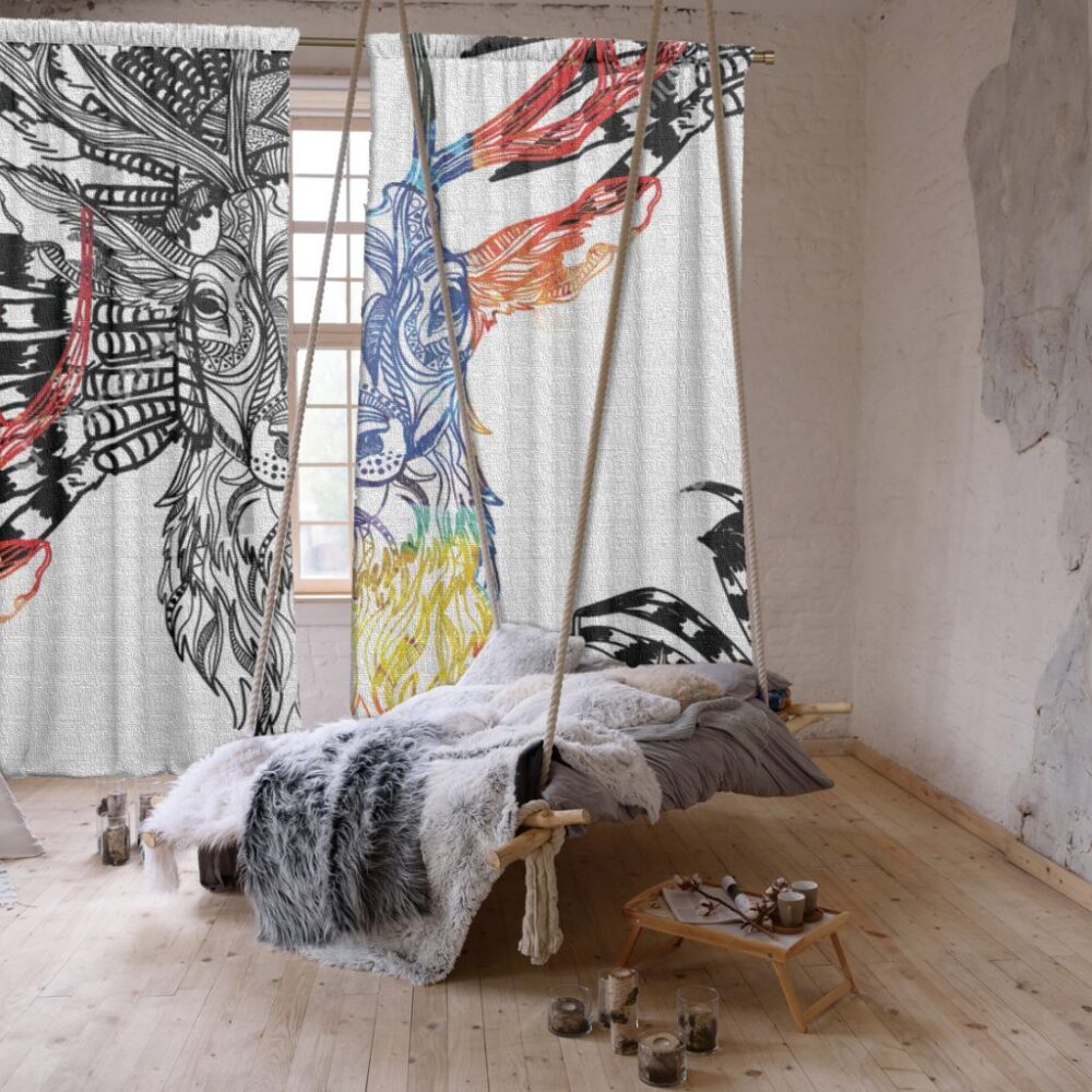 Interior of a bedroom in Scandinavian style